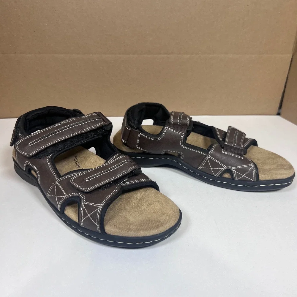 Dockers Mens 7M Brown Memory‎ Foam Fisherman Sandals